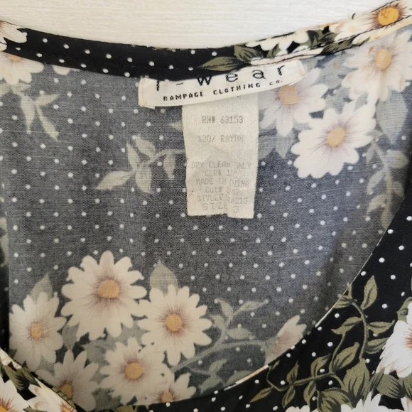 Vintage Daisy Print Button Front Midi / Maxi Dress Size Small - Picture 5 of 6